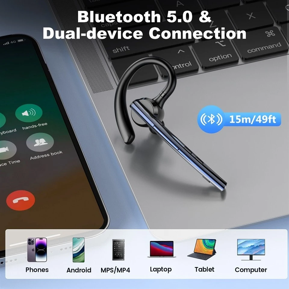 bluetooth headset with boom mic