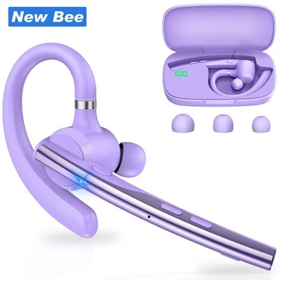 Nuevos auriculares Bluetooth morados de la marca Bee