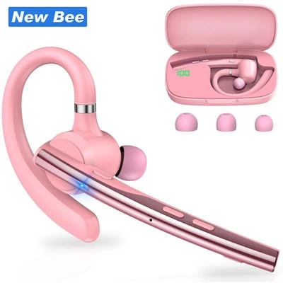 Nuevos auriculares Bluetooth con gancho para la oreja Bee Pink Color V5.1
